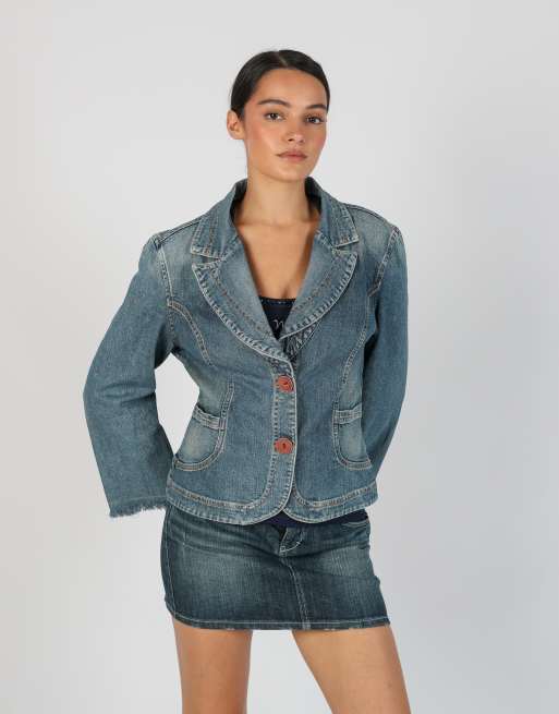 Vintage Unbranded S denim jacket in blue, 3 of 4