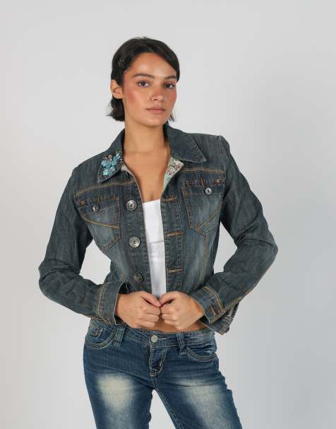 Vintage Unbranded S denim jacket in blue - view 1