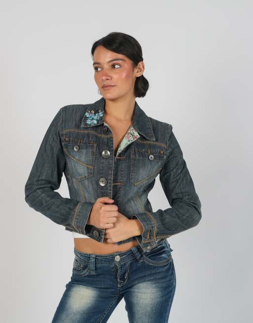 Vintage Unbranded S denim jacket in blue, 3 of 4
