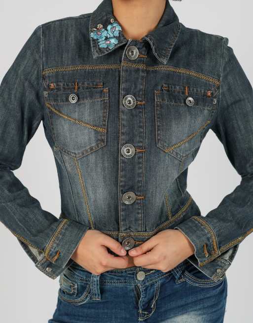 Vintage Unbranded S denim jacket in blue, 4 of 4