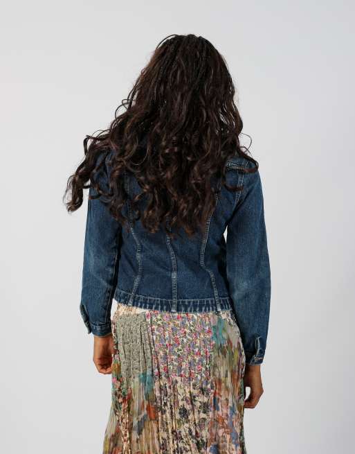 Vintage Unbranded S denim jacket in blue, 2 of 4