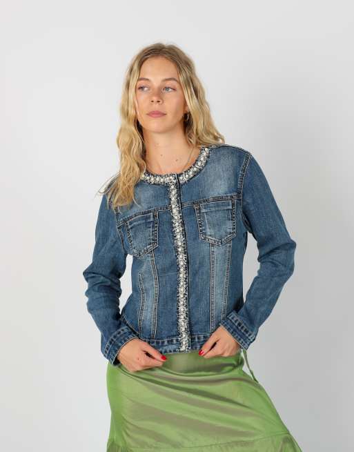 Vintage Unbranded S denim jacket in blue, 3 of 4