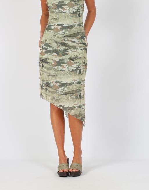 Vintage Unbranded S denim midi dress in light green, 2 of 4