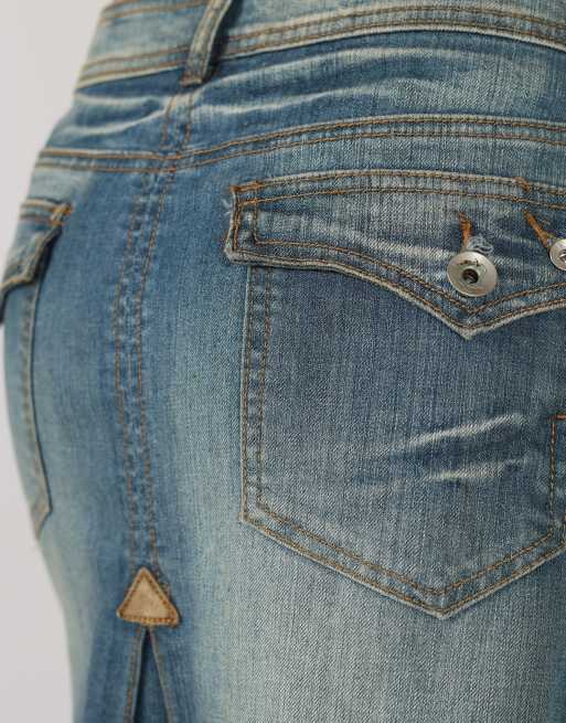 Vintage Unbranded S denim midi skirt in blue, 4 of 4