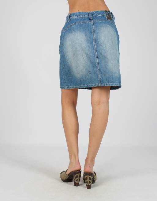 Vintage Unbranded S denim midi skirt in blue, 4 of 4