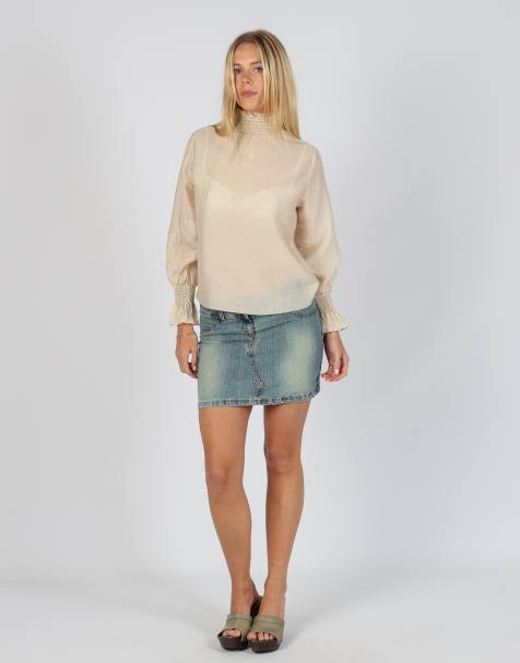 Vintage Unbranded S denim mini skirt in blue - view 1