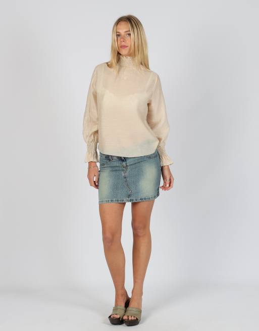 Vintage Unbranded S denim mini skirt in blue