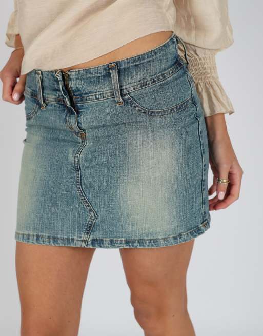 Vintage Unbranded S denim mini skirt in blue, 4 of 4