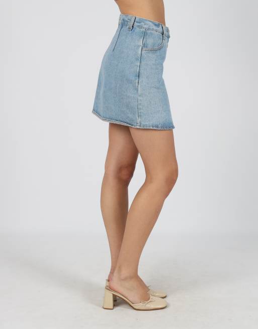 Vintage Unbranded S denim mini skirt in blue, 2 of 4