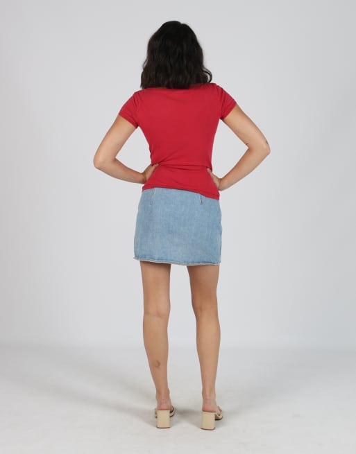 Vintage Unbranded S denim mini skirt in blue, 3 of 4