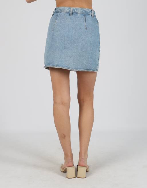 Vintage Unbranded S denim mini skirt in blue, 4 of 4