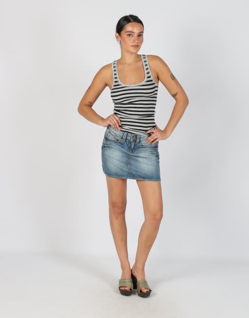 Vintage Unbranded S denim mini skirt in blue, 1 of 4