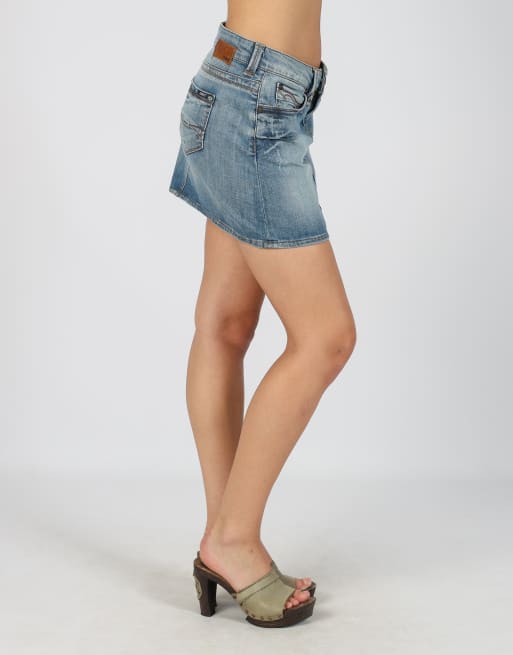 Vintage Unbranded S denim mini skirt in blue, 2 of 4