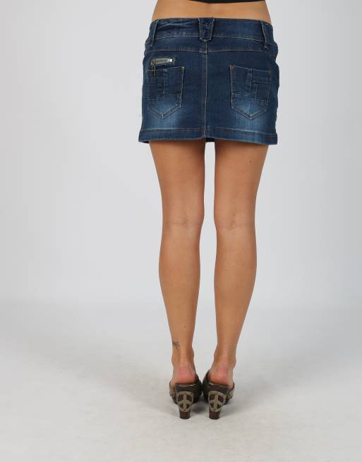 Vintage Unbranded S denim mini skirt in blue, 4 of 4