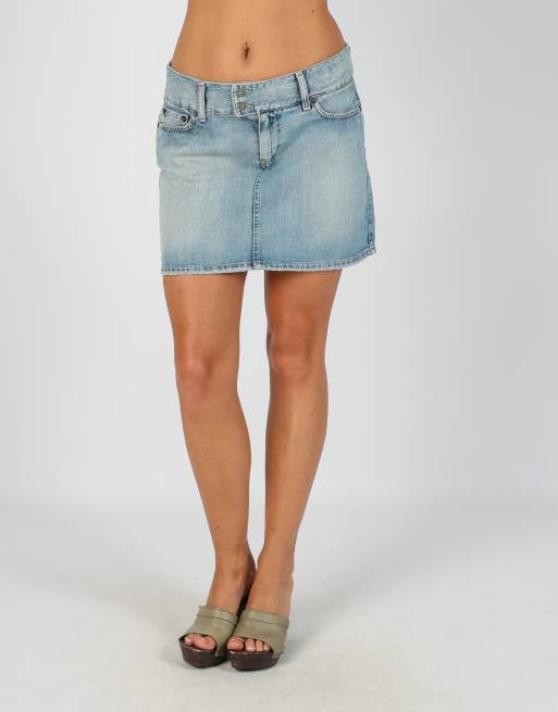 Vintage Unbranded S denim mini skirt in blue, 2 of 4