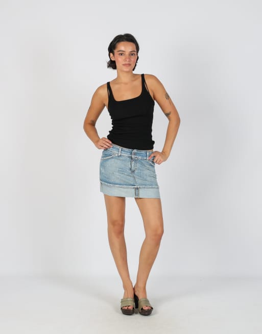 Vintage Unbranded S denim mini skirt in blue, 1 of 4