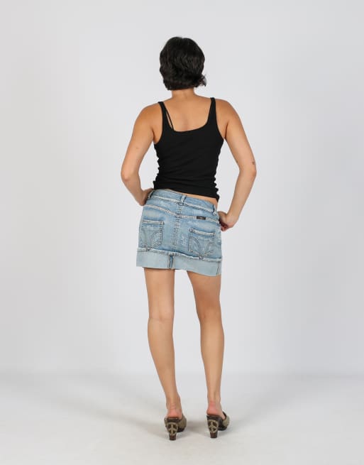 Vintage Unbranded S denim mini skirt in blue, 3 of 4