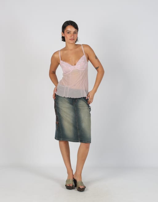 Vintage Unbranded S denim mini skirt in blue, 1 of 4