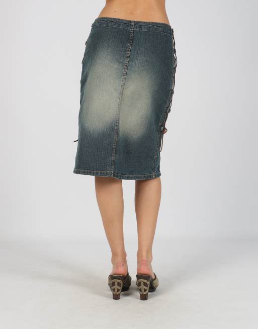 Vintage Unbranded S denim mini skirt in blue, 4 of 4