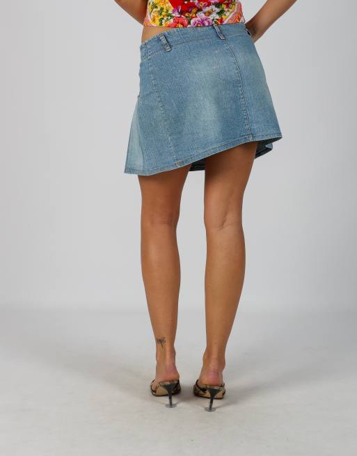 Vintage Unbranded S denim mini skirt in blue, 4 of 4