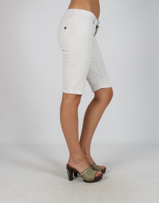 Vintage Unbranded S denim shorts in cream, 2 of 4