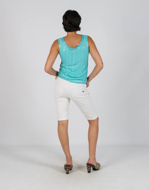 Vintage Unbranded S denim shorts in cream, 3 of 4