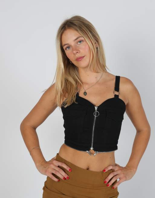 Vintage Unbranded S denim waistcoat in black, 3 of 4