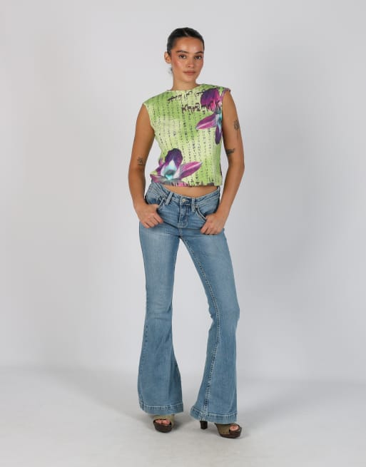 Vintage Unbranded S flare jeans in blue, 1 of 4