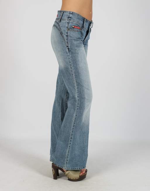 Vintage Unbranded S flare jeans in light blue, 2 of 4