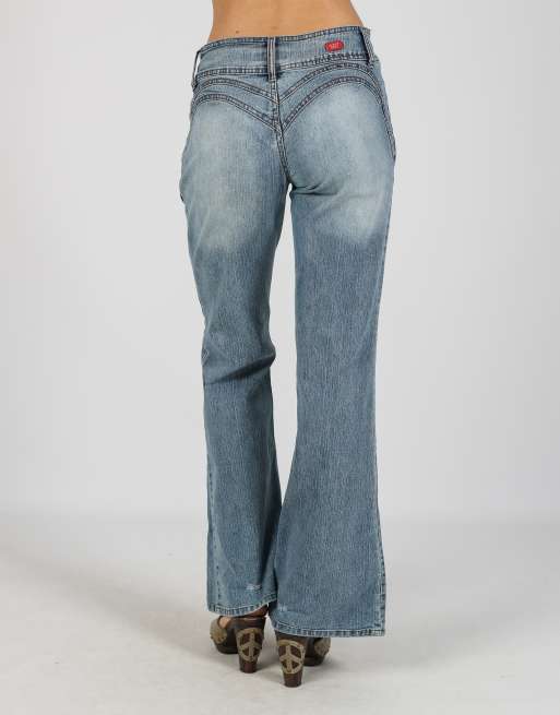 Vintage Unbranded S flare jeans in light blue, 4 of 4