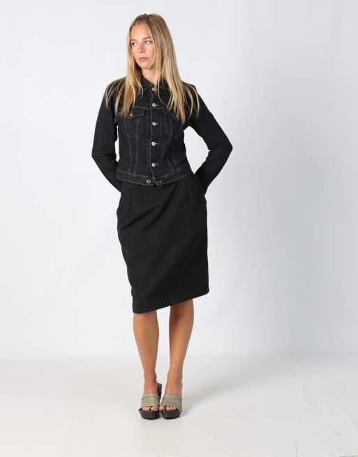 Vintage Unbranded S formal skirt in charcoal grey