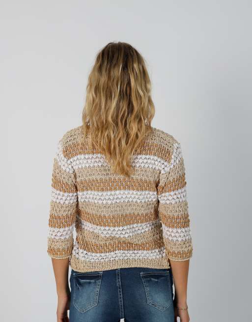 Vintage Unbranded S knitted jumper in beige, 2 of 4