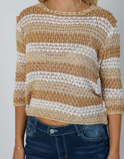 Vintage Unbranded S knitted jumper in beige, 4 of 4