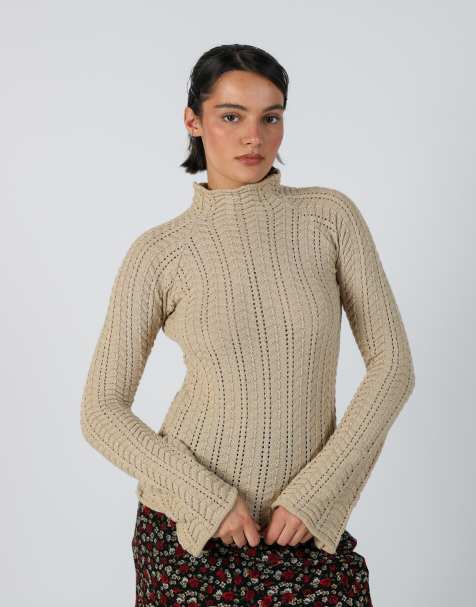 Vintage Unbranded S knitted jumper in beige - view 1