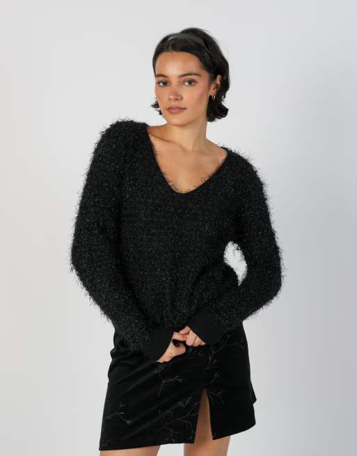 Vintage Unbranded S knitted jumper in black, 1 of 4