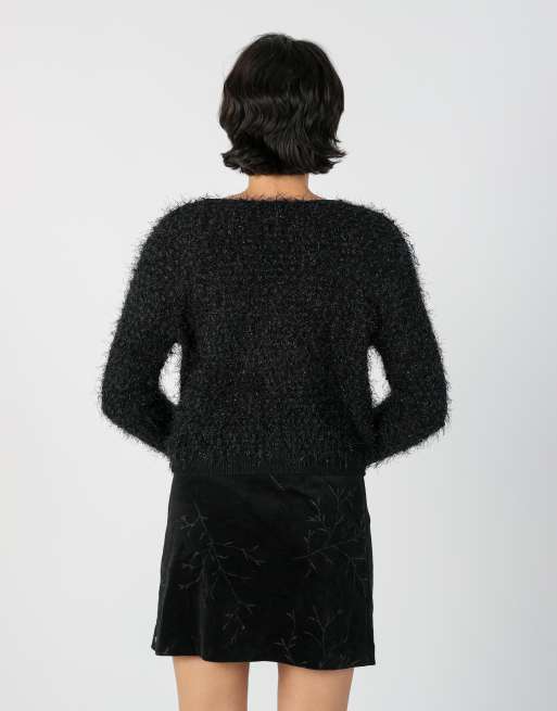 Vintage Unbranded S knitted jumper in black, 2 of 4