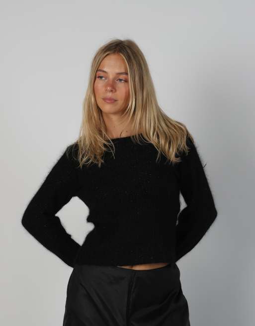 Vintage Unbranded S knitted jumper in black, 1 of 4