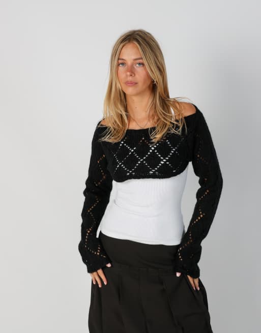 Vintage Unbranded S knitted jumper in black, 1 of 4