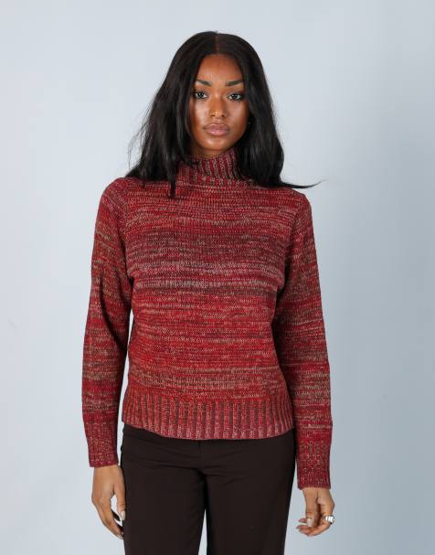 Vintage Unbranded S knitted jumper in burgundy red - view 1