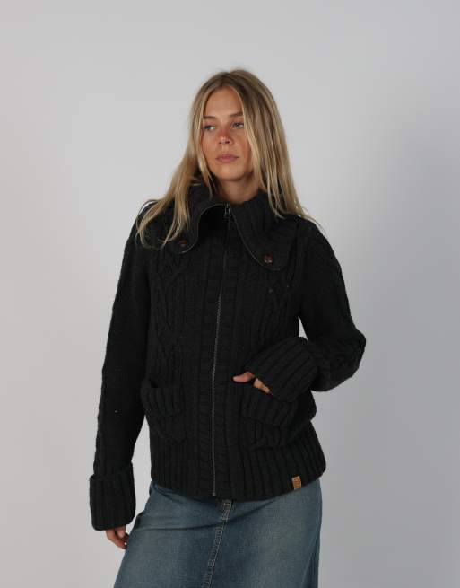 Vintage Unbranded S knitted jumper in charcoal grey, 3 of 4