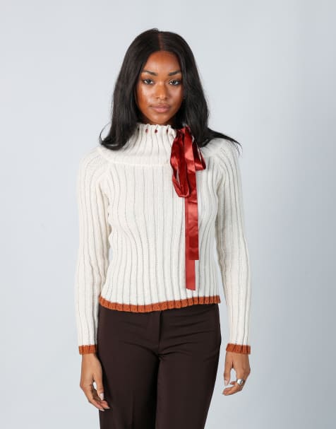 Vintage Unbranded S knitted jumper in cream - view 1