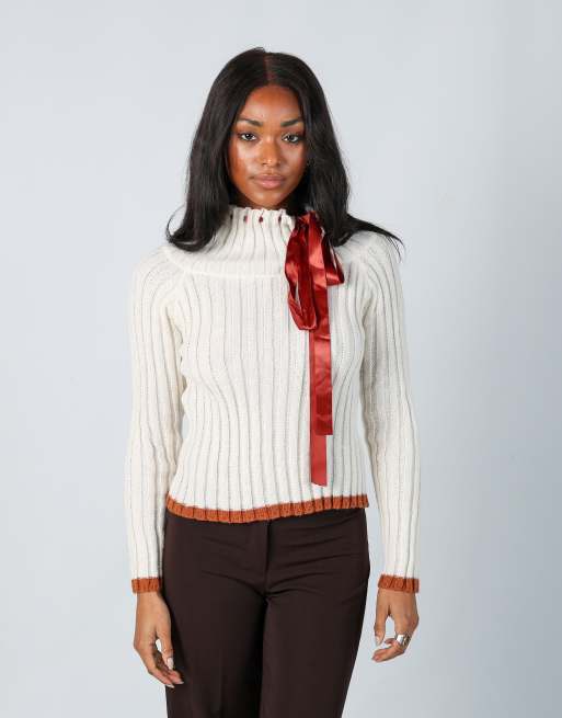 Vintage Unbranded S knitted jumper in cream