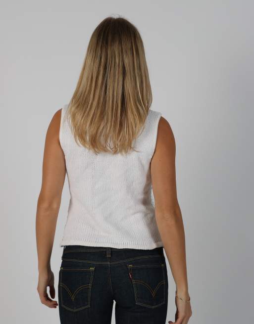 Vintage Unbranded S knitted jumper in cream, 2 of 4