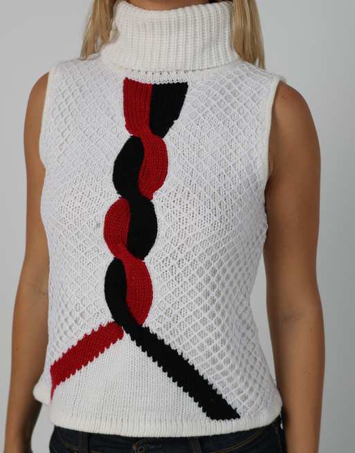 Vintage Unbranded S knitted jumper in cream, 4 of 4