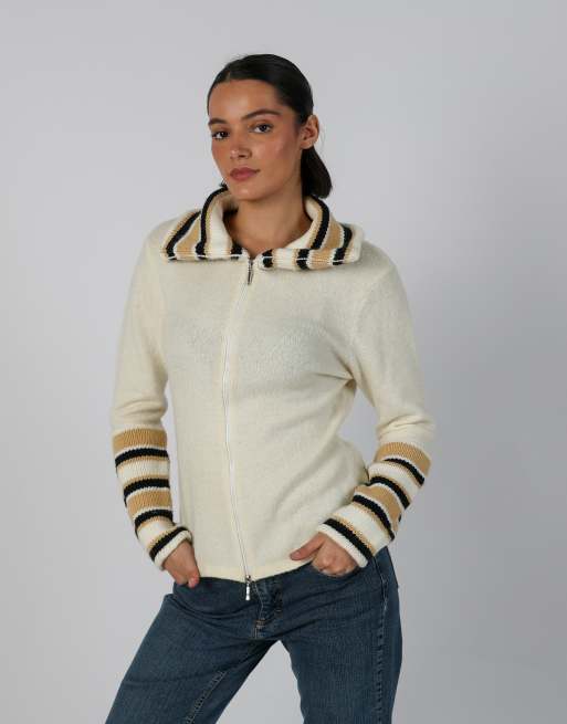 Vintage Unbranded S knitted jumper in cream, 3 of 4