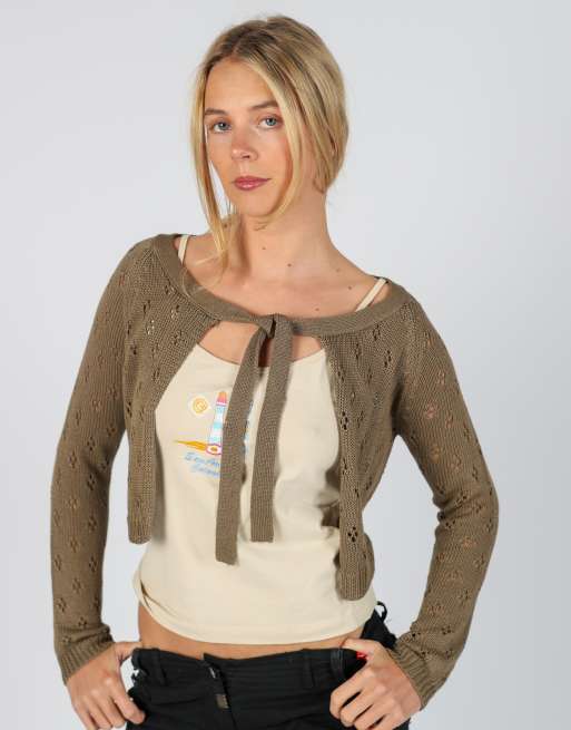 Vintage Unbranded S knitted jumper in dark green, 3 of 4