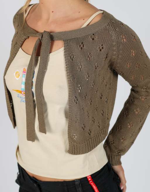 Vintage Unbranded S knitted jumper in dark green, 4 of 4