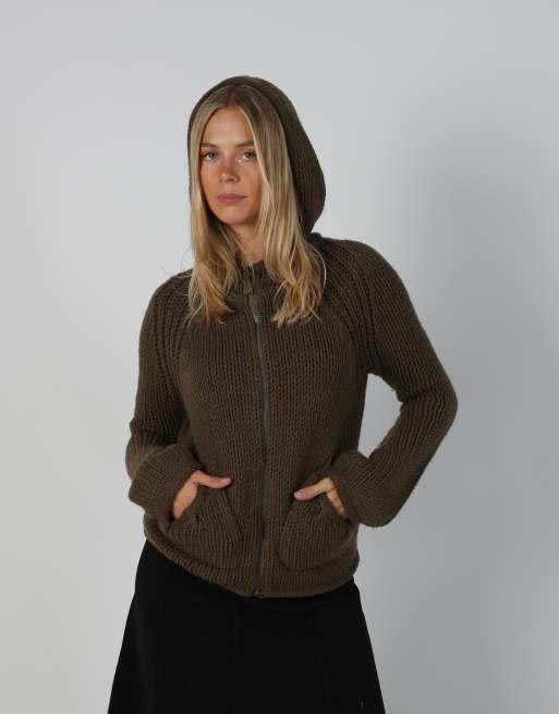 Vintage Unbranded S knitted jumper in dark green, 1 of 4