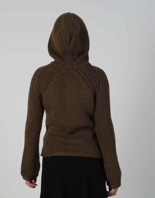 Vintage Unbranded S knitted jumper in dark green, 2 of 4