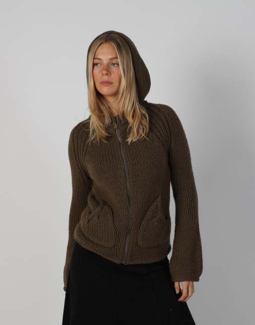 Vintage Unbranded S knitted jumper in dark green, 3 of 4